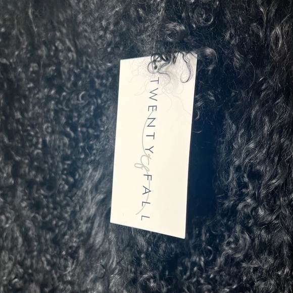 Nwt Twenty fall black genuine curly fur coat (Sz S) - Picture 2 of 5
